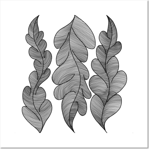 Leafy Whispers: Intricate Moiré Pattern in Pen and Ink Wall Art by TRJ NOLA